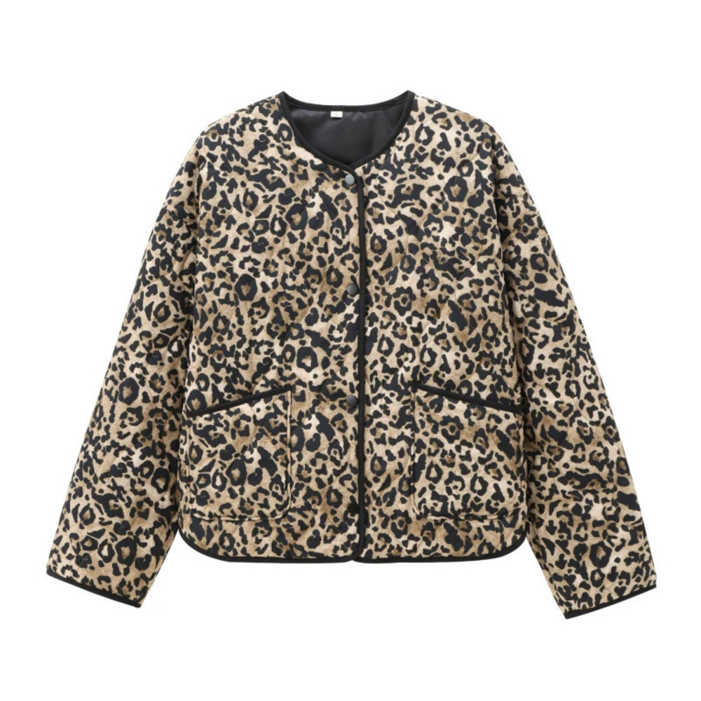 ZARA Elegant Fall Leopard Print Padded Jacket